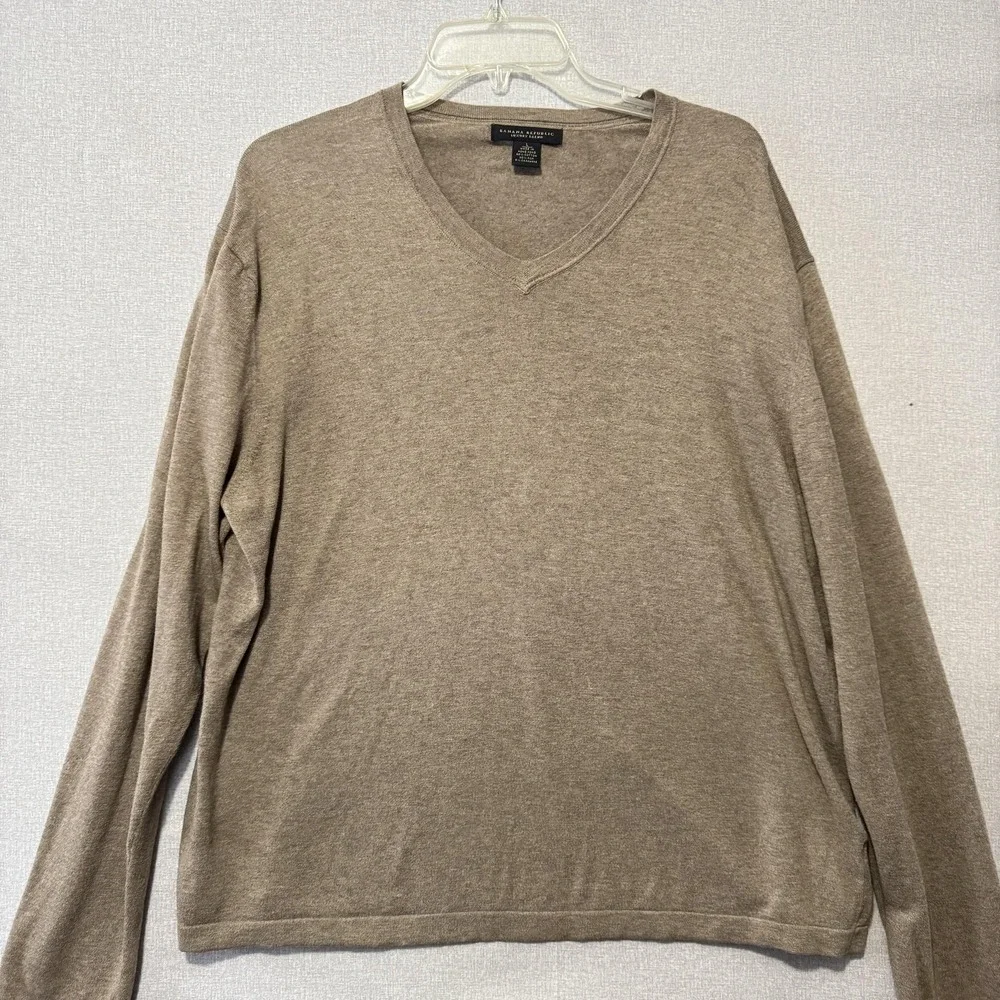 Banana Republic Sweater Mens L V Neck Luxury Blend Lightweight Pullover